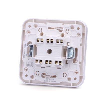 Aigostar - Interruptor duplo com moldura n.º 7 branco
