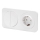 Aigostar - Interruptor duplo n.º 5 e tomada SCHUKO 230 V com moldura branca