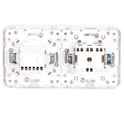 Aigostar - Interruptor duplo n.º 5 e tomada SCHUKO 230 V com moldura branca