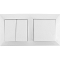 Aigostar - Interruptor duplo n.º 6+6 e interruptor simples n.º 1 com moldura, branco