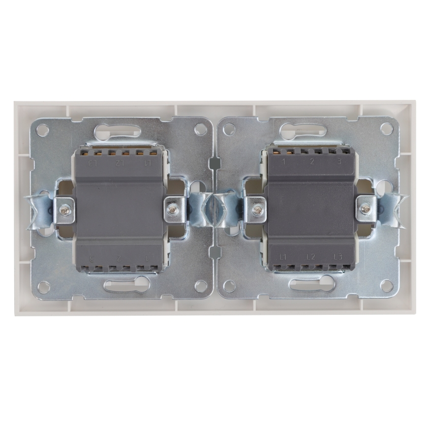 Aigostar - Interruptor duplo n.º 6+6 e interruptor simples n.º 1 com moldura, branco