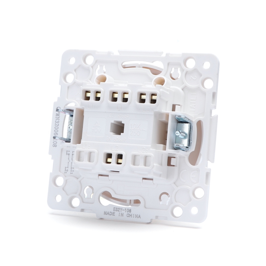 Aigostar - Interruptor duplo sem moldura n.º 5 branco
