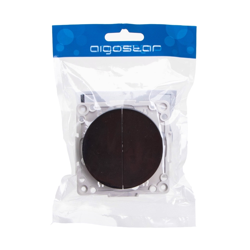 Aigostar - Interruptor duplo sem moldura n.º 5, preto