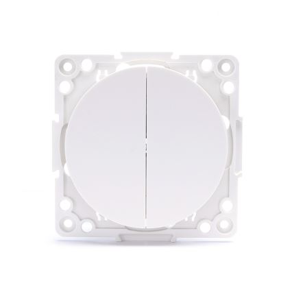 Aigostar - Interruptor duplo sem moldura n.º 6+6 branco