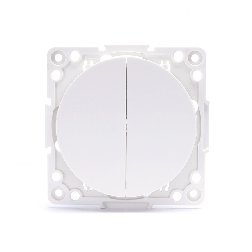 Aigostar - Interruptor duplo sem moldura n.º 6+6 branco