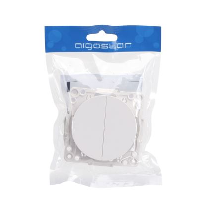 Aigostar - Interruptor duplo sem moldura n.º 6+6 branco