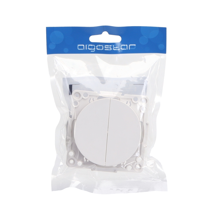 Aigostar - Interruptor duplo sem moldura n.º 6+6 branco