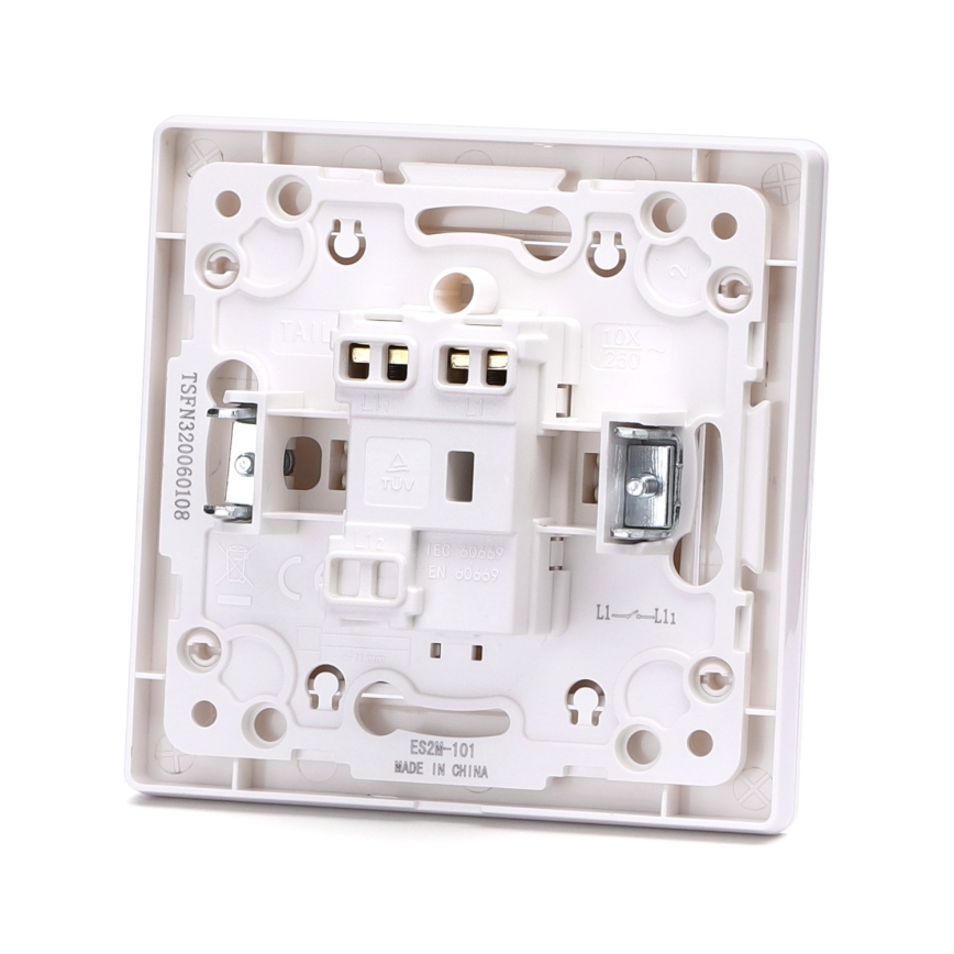 Aigostar - Interruptor simples com moldura č. 1 branco
