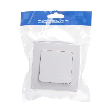Aigostar - Interruptor simples com moldura č. 1 branco