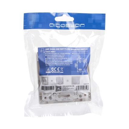 Aigostar - Interruptor simples com moldura č. 1 branco
