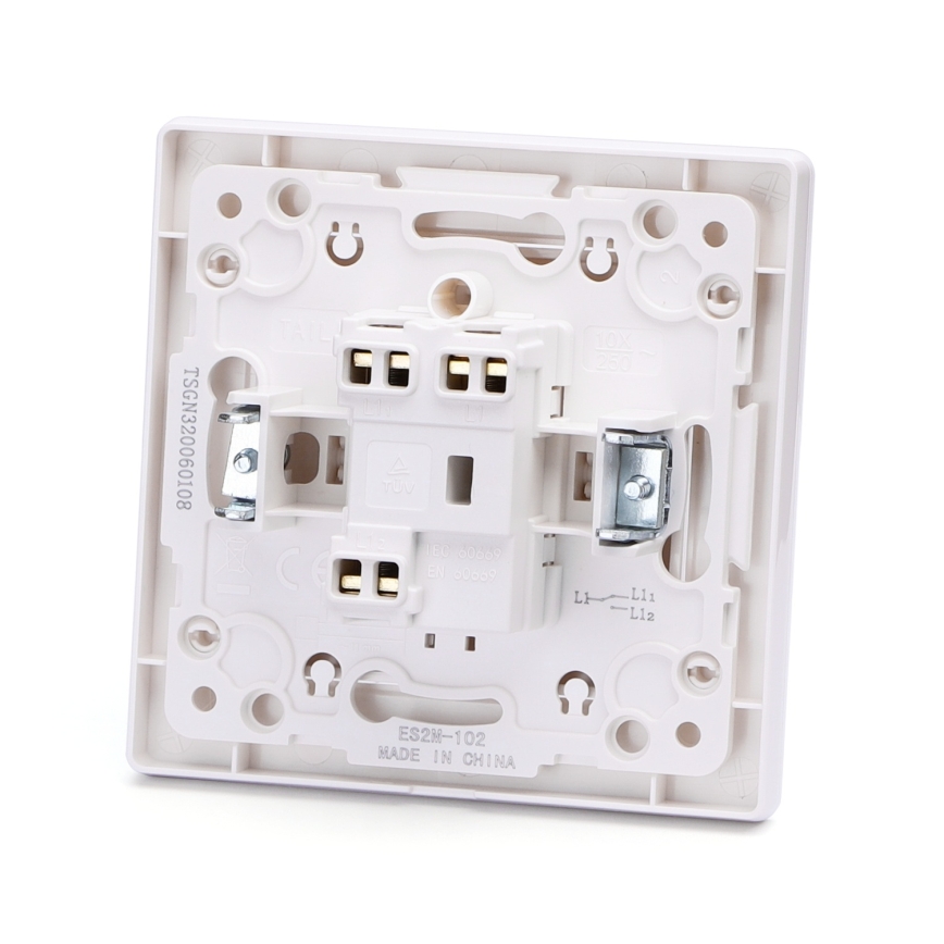 Aigostar - Interruptor simples com moldura č. 6 branco