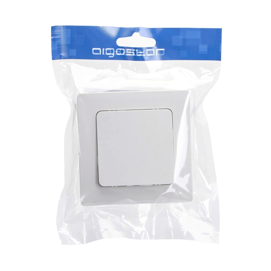 Aigostar - Interruptor simples com moldura č. 6 branco