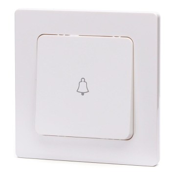 Aigostar - Interruptor simples para campainha com moldura, branco