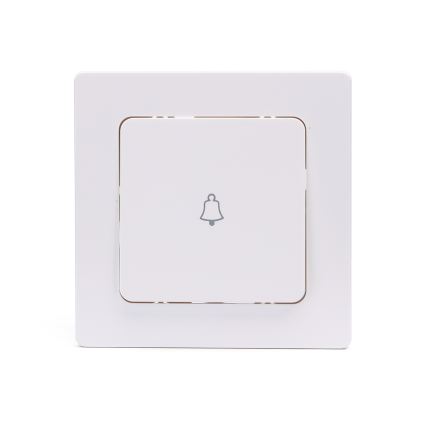 Aigostar - Interruptor simples para campainha com moldura, branco