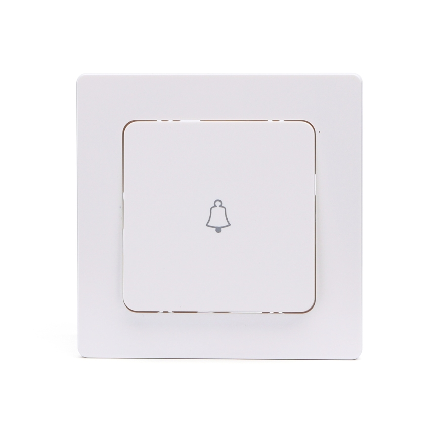 Aigostar - Interruptor simples para campainha com moldura, branco
