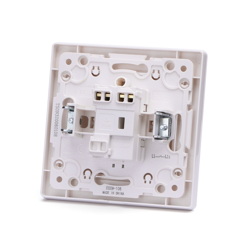 Aigostar - Interruptor simples para campainha com moldura, branco