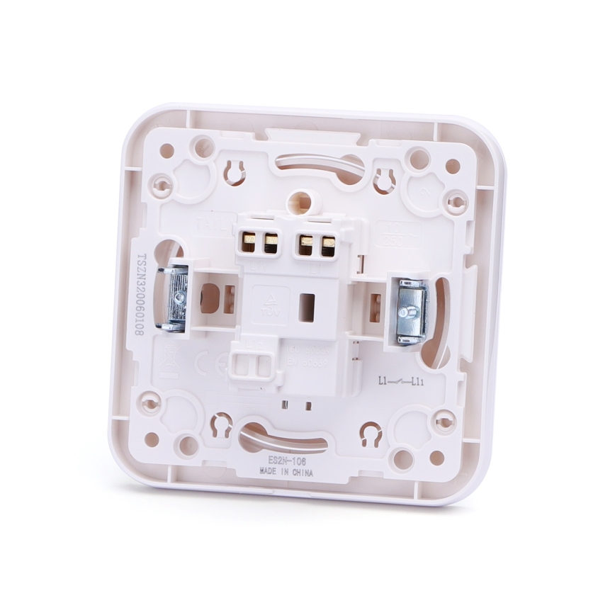 Aigostar - Interruptor simples para campainha com moldura, branco