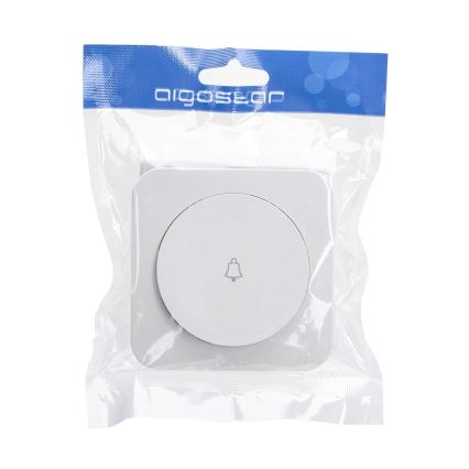 Aigostar - Interruptor simples para campainha com moldura, branco