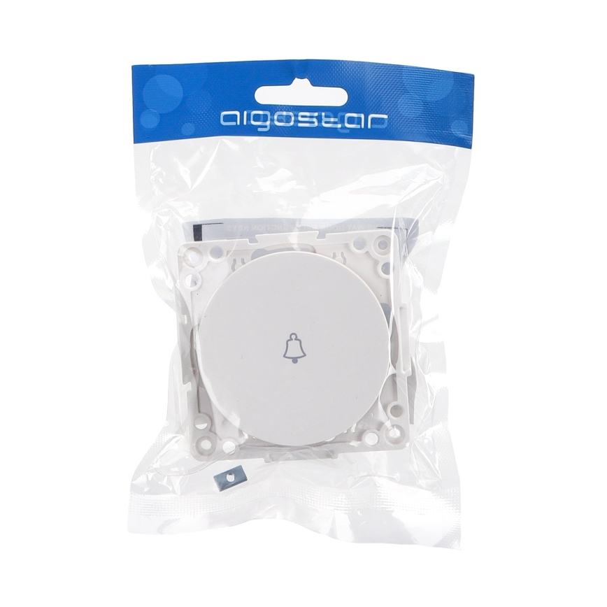 Aigostar - Interruptor simples sem moldura para campainha, branco
