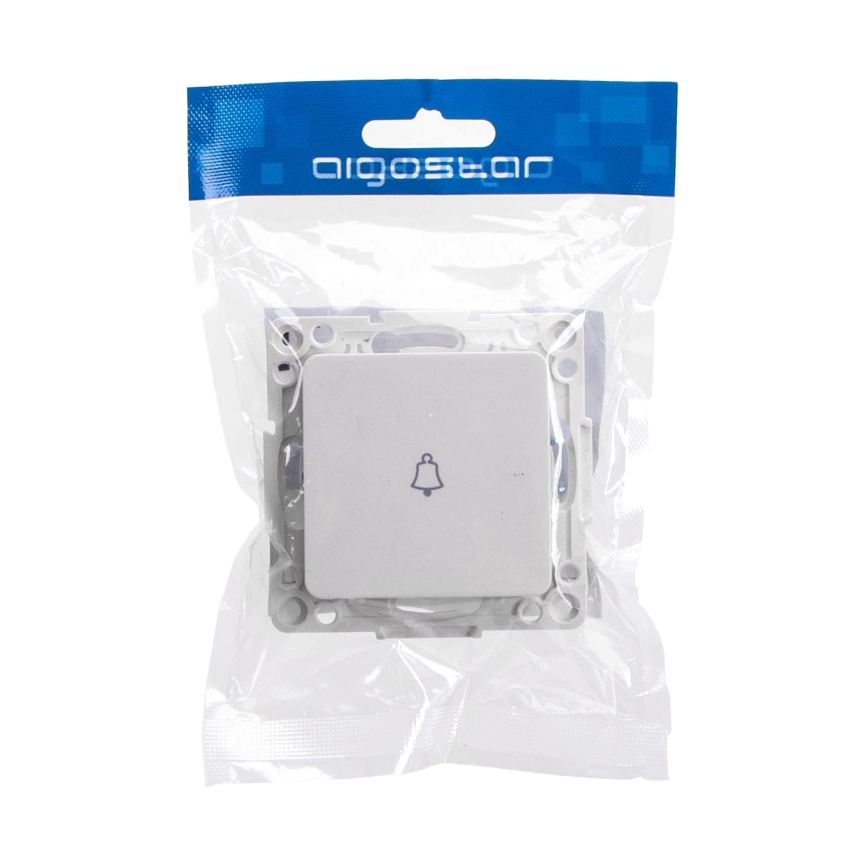 Aigostar - Interruptor simples sem moldura para campainha, branco