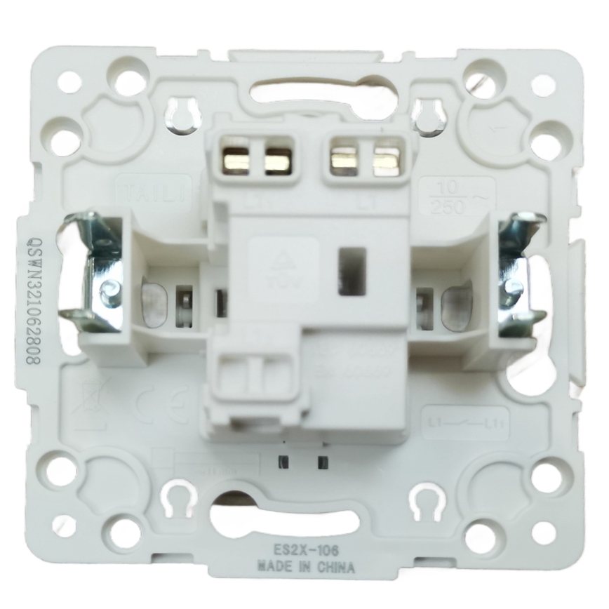 Aigostar - Interruptor simples sem moldura para campainha prateado