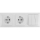 Aigostar - Interruptor triplo n.º 3 e 2x tomada SCHUKO 230V com moldura branca