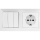 Aigostar - Interruptor triplo n.º 3 e tomada SCHUKO 230V com moldura branca