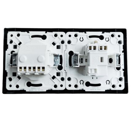 Aigostar - Interruptor unipolar n.º 1 e tomada SCHUKO 230 V com moldura preta