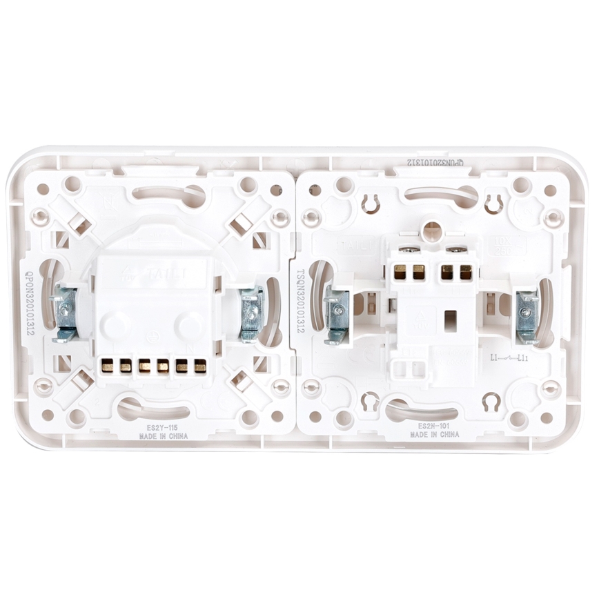 Aigostar - Interruptor unipolar n.º 1 e tomada SCHUKO 230V com moldura branca