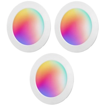 Aigostar - Kit 3x Luminárias de Embutir LED RGBW Reguláveis MESH LED/15W/230V 2700K-6500K Ø17 cm