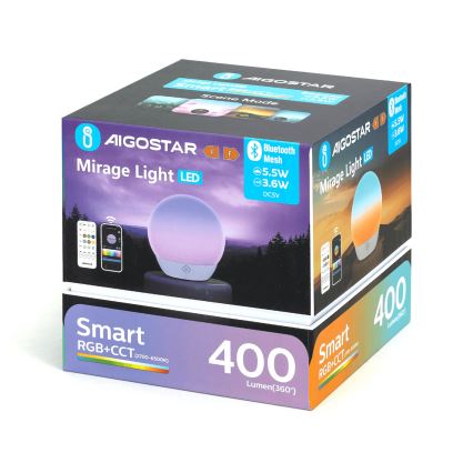 Aigostar - Candeeiro de mesa regulável LED RGBW LED/5,5W/5V Wi-Fi + controlo remoto