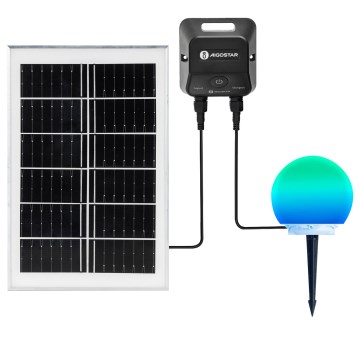 Aigostar - Lâmpada exterior LED RGB dimerizável MESH LED/20W/3,7V 4000mAh 2700-6500K IP65 Ø 20 cm