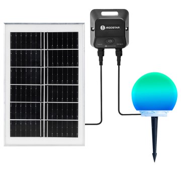 Aigostar - Lâmpada LED RGB Regulável para exterior MESH LED/20W/3,7V 4000mAh 2700-6500K IP65 Ø 15 cm