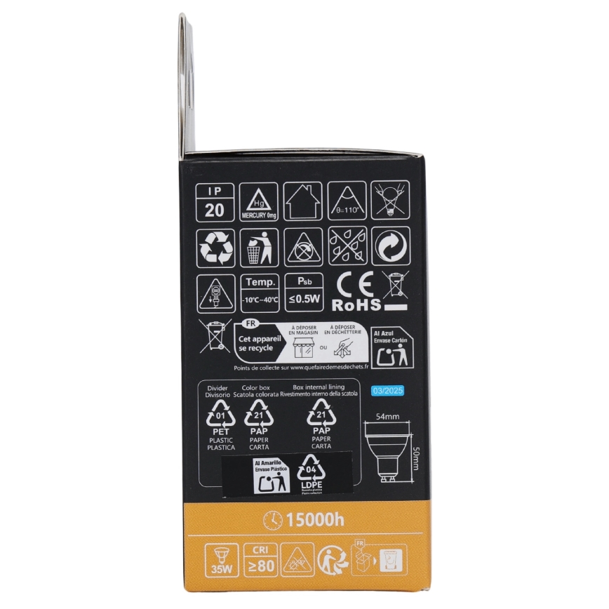 Aigostar - Lâmpada LED RGBW dimerizável GU10/4,8W/230V 3000K + controlo remoto