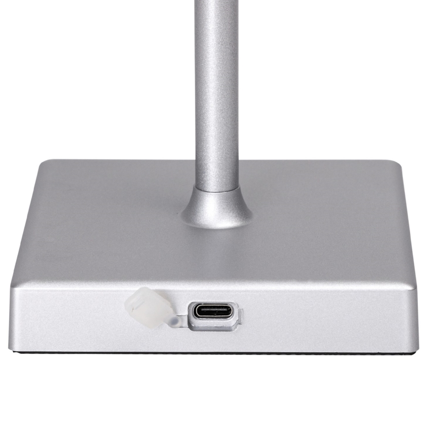 Aigostar - Lâmpada de mesa recarregável LED RGBW exterior regulável LED/4W/5V 3600mAh branco/cromado fosco IP54