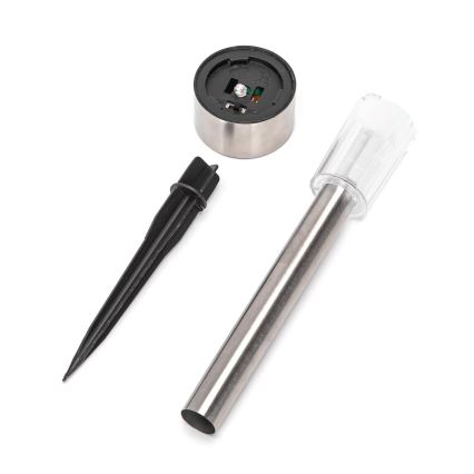 Aigostar - Lâmpada Solar LED LED/0,006W/1,2V 29,5 cm 40 mAh cromo fosco 6500K IP44