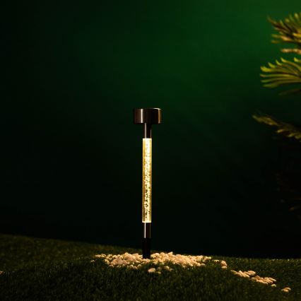 Aigostar - Lâmpada Solar LED LED/0,006W/1,2V 36,7cm cromo fosco 2700K 40 mAh IP44