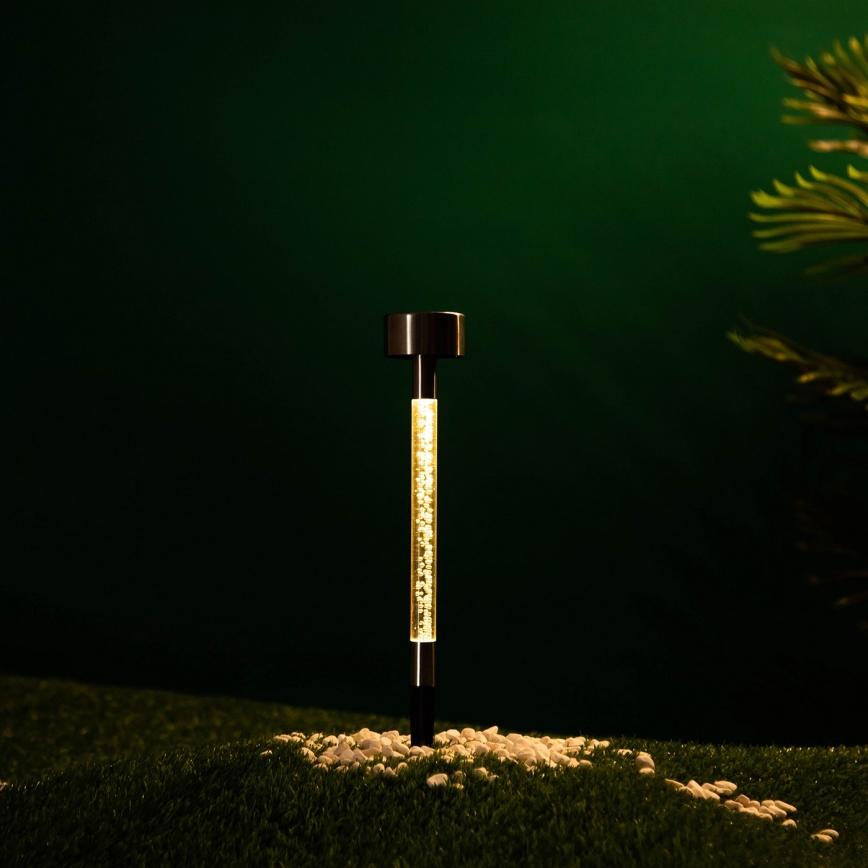 Aigostar - Lâmpada Solar LED LED/0,006W/1,2V 36,7cm cromo fosco 2700K 40 mAh IP44