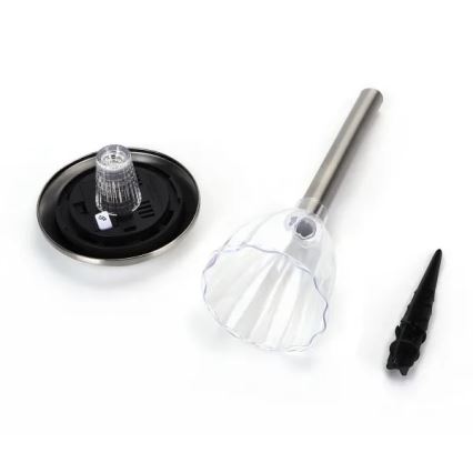 Aigostar - Lâmpada Solar LED LED/0,08W/2V 30,4 cm 200 mAh 6500K IP44 cromo fosco