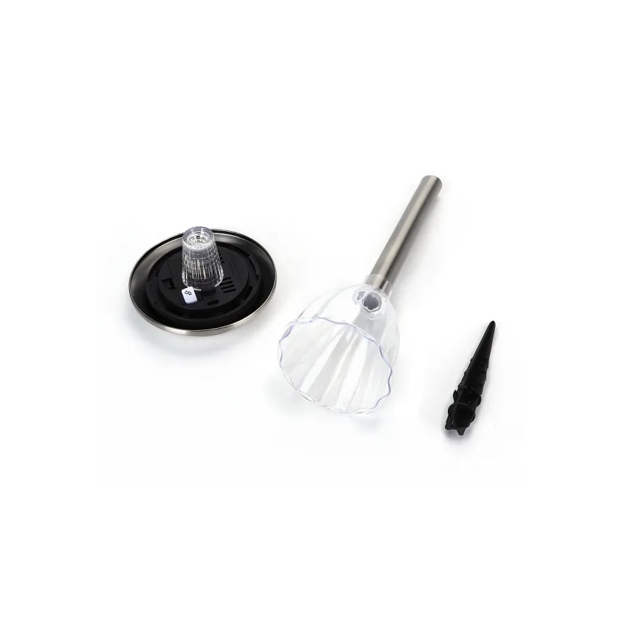 Aigostar - Lâmpada Solar LED LED/0,08W/2V 30,4 cm 200 mAh 6500K IP44 cromo fosco