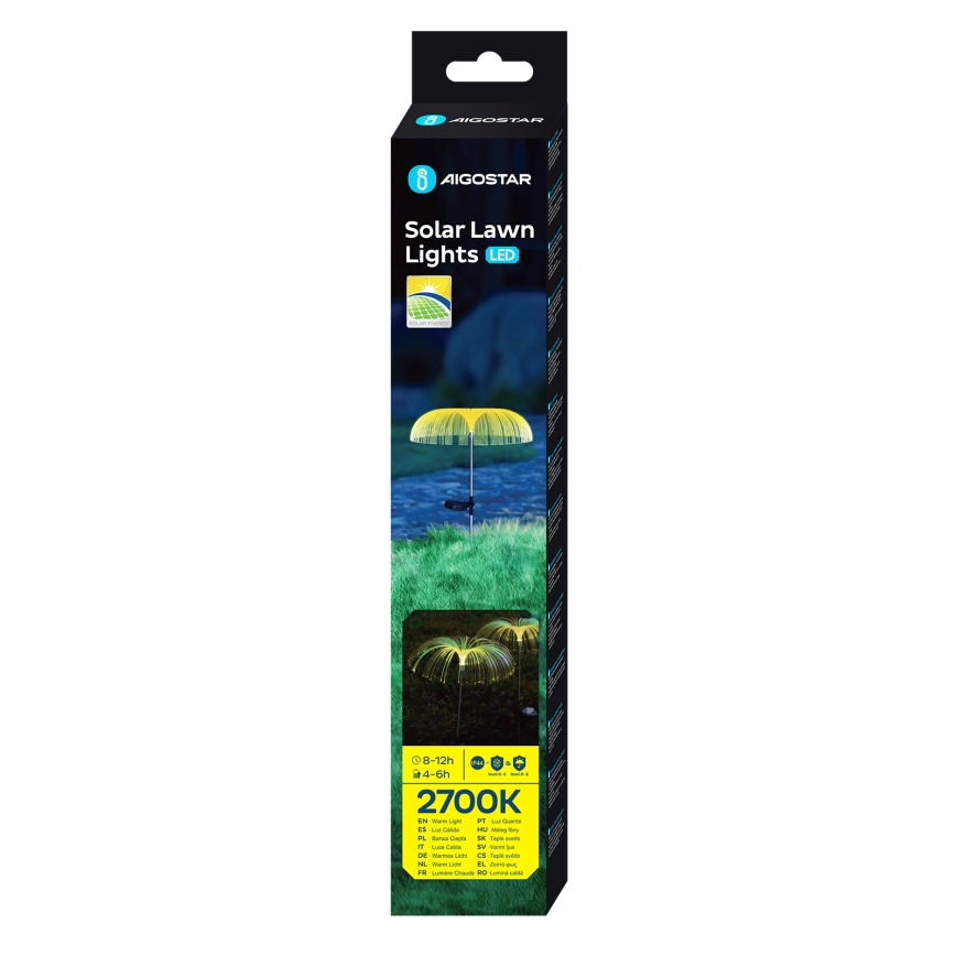 Aigostar - Lâmpada decorativa solar LED LED/0,03W/1,2V 70cm 300 mAh 2700K IP44