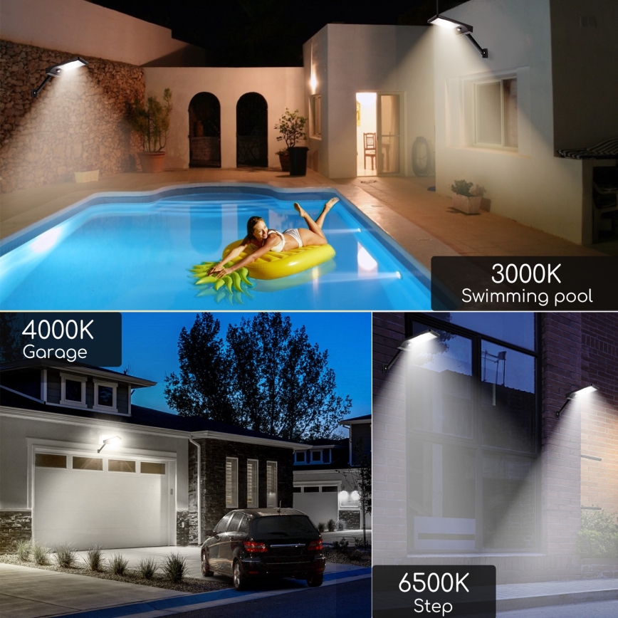 Aigostar - Lâmpada solar LED regulável com sensor LED/2,3W/5,5V IP65 1800 mAh + controlo remoto