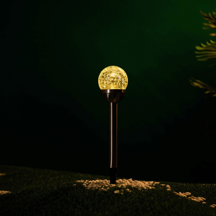 Aigostar - Lâmpada solar LED/0,006W/1,2V 37,8cm cromado fosco 2700K IP44 100 mAh