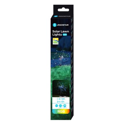 Aigostar - Luminária Solar LED RGB LED/0,03W/1,2V IP44 300 mAh