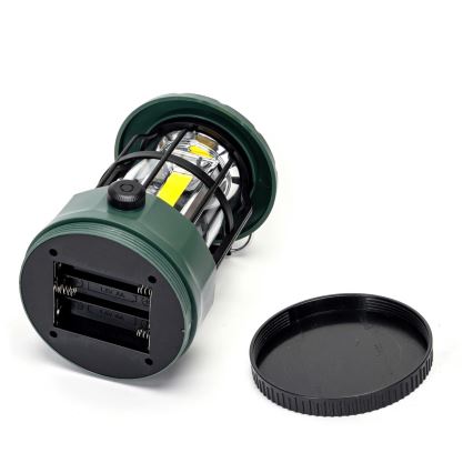 Aigostar - Lanterna de campismo LED regulável LED/3xAA verde 17,5 cm