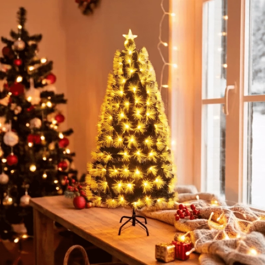 Aigostar - LED Árvore de Natal para exterior 85xLED/8 funções 0,9 m IP44 branco quente
