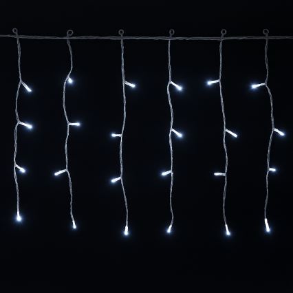 Aigostar - LED Cadeia de luzes de Natal para exterior 100xLED/8 funções 5x0,4m IP44 branco frio