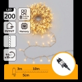 Aigostar - LED Cadeia de luzes de Natal para exterior 200xLED/8 funções 13m IP44 branco quente