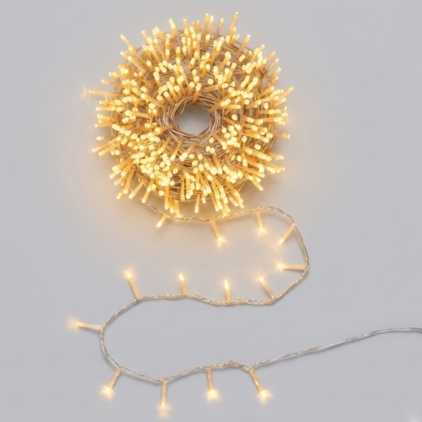Aigostar - LED Cadeia de luzes de Natal para exterior 200xLED/8 funções 13m IP44 branco quente