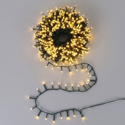 Aigostar - LED Cadeia de luzes de Natal para exterior 2500xLED/8 funções 53m IP44 branco quente